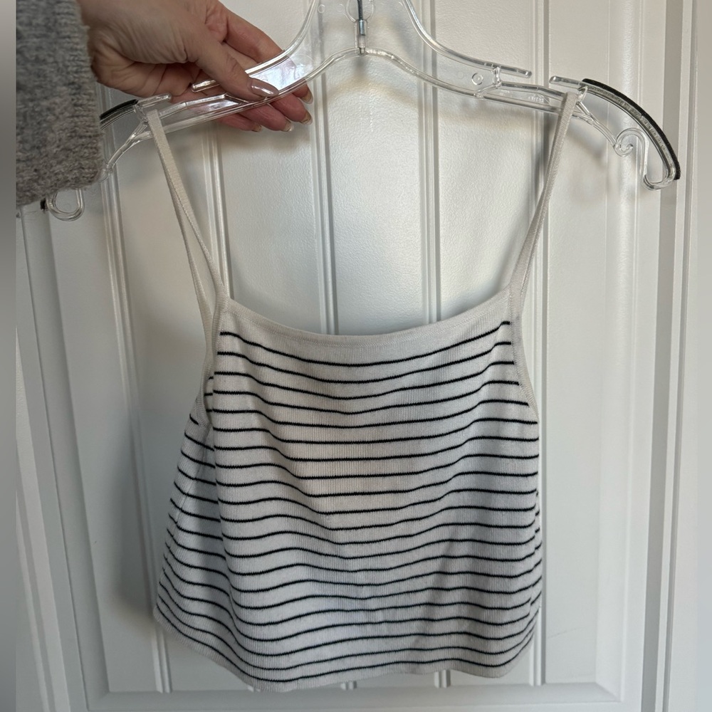 striped cropped tank top